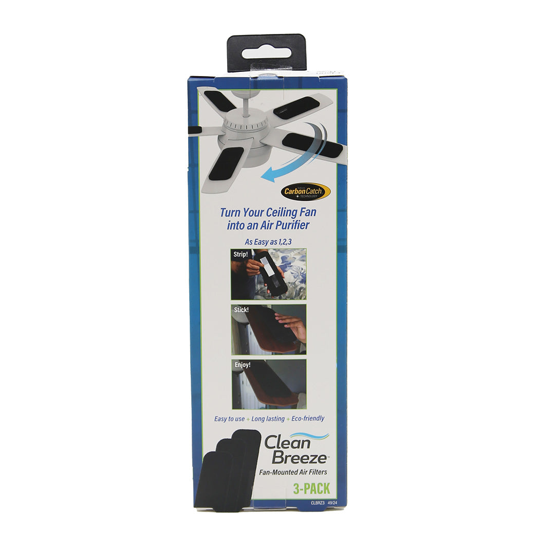 Ceiling Fan Air Filters – Universal Easy-Stick Fan Blade Filter 3-Pack for Dust & Allergen Control, Improved Air Circulation & Cleaner Indoor Air