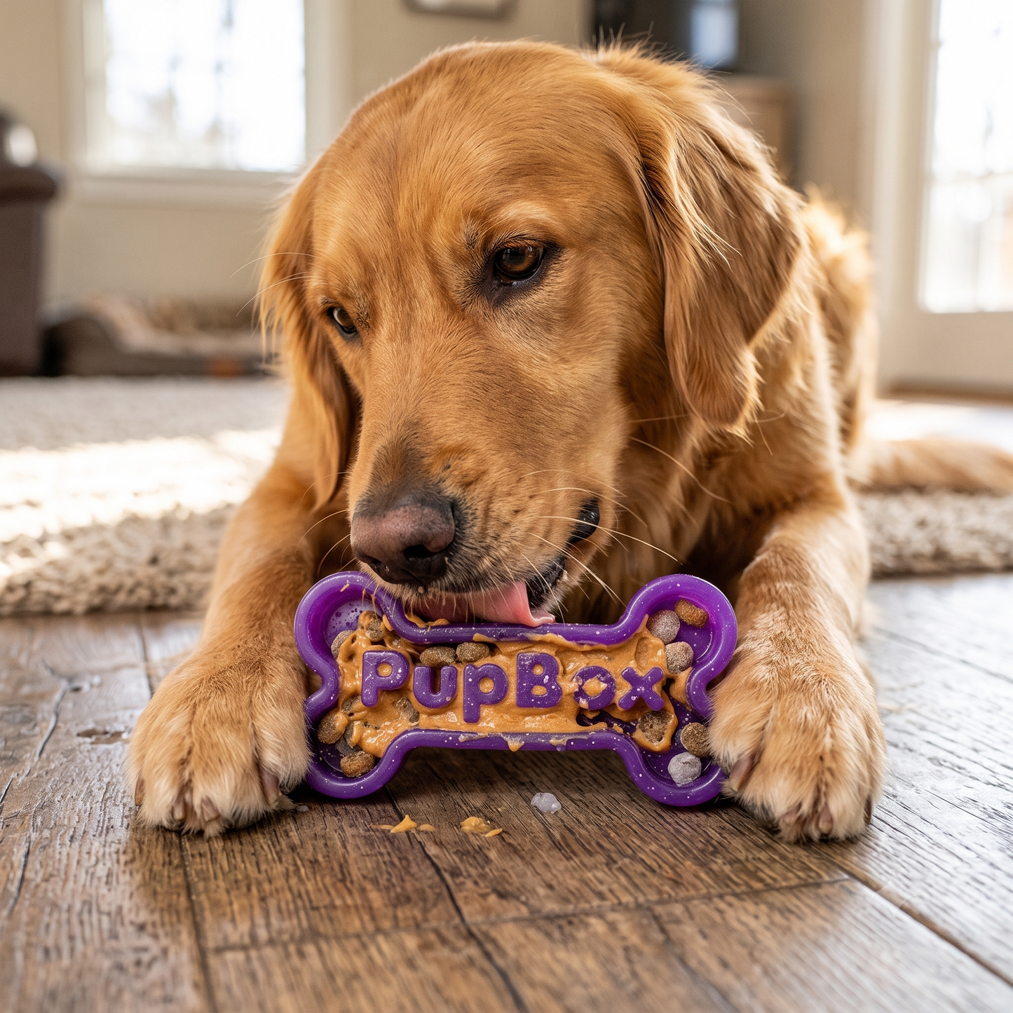 PupBox Durable TPR Bone Dog Chew Toy & Freeze Treat Holder