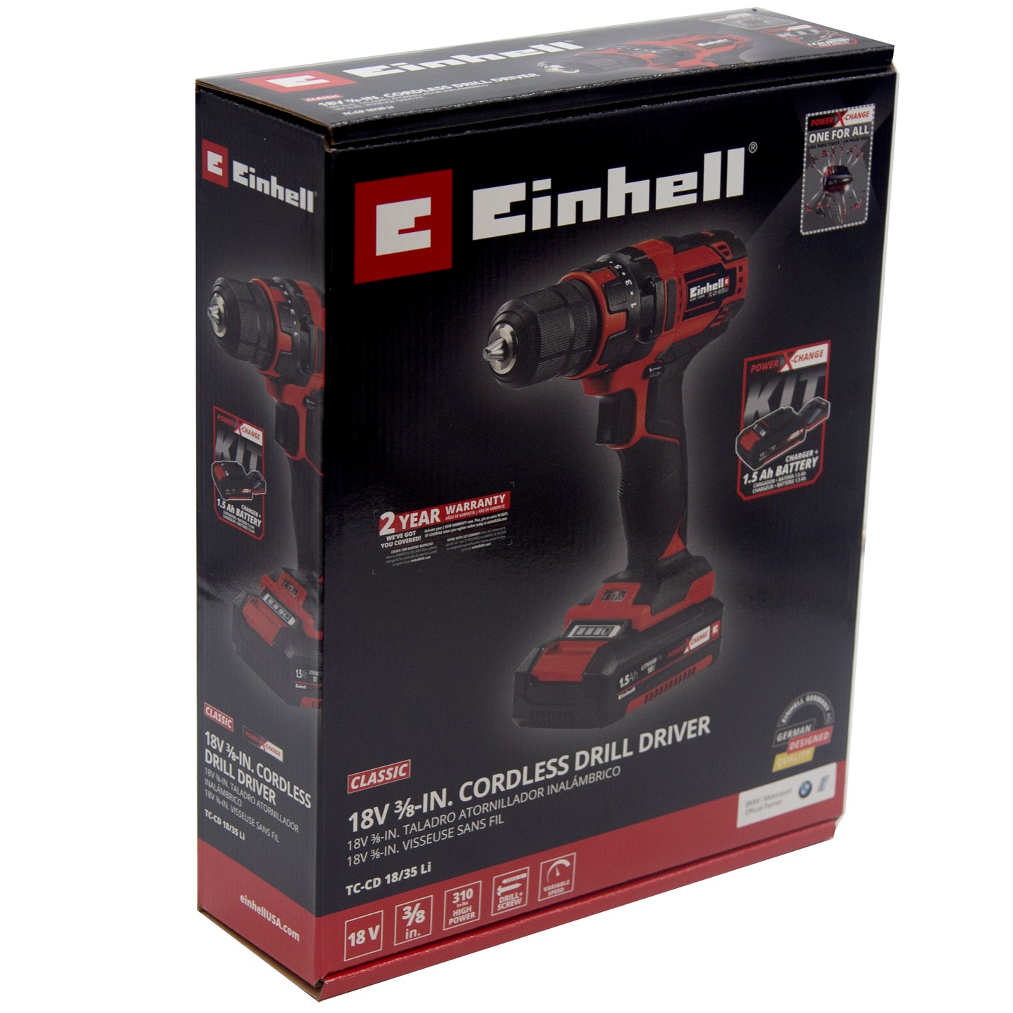 Einhell Cordless Drill Kit TC-CD 18/35 Li – Powerful 18V Lithium-Ion Electric Drill with Battery & Charger