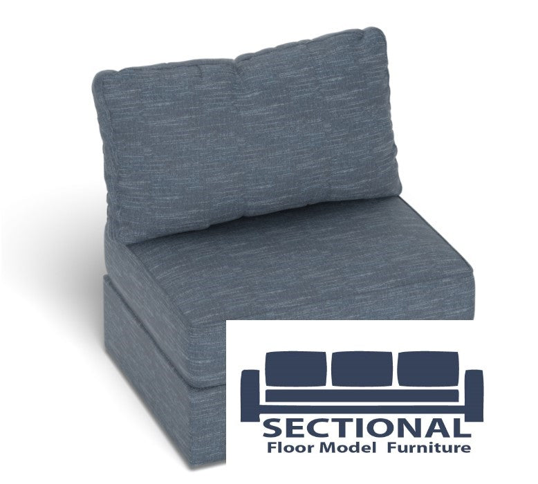 Floor Model Vintage Blue Rained Chenille Seat Cover