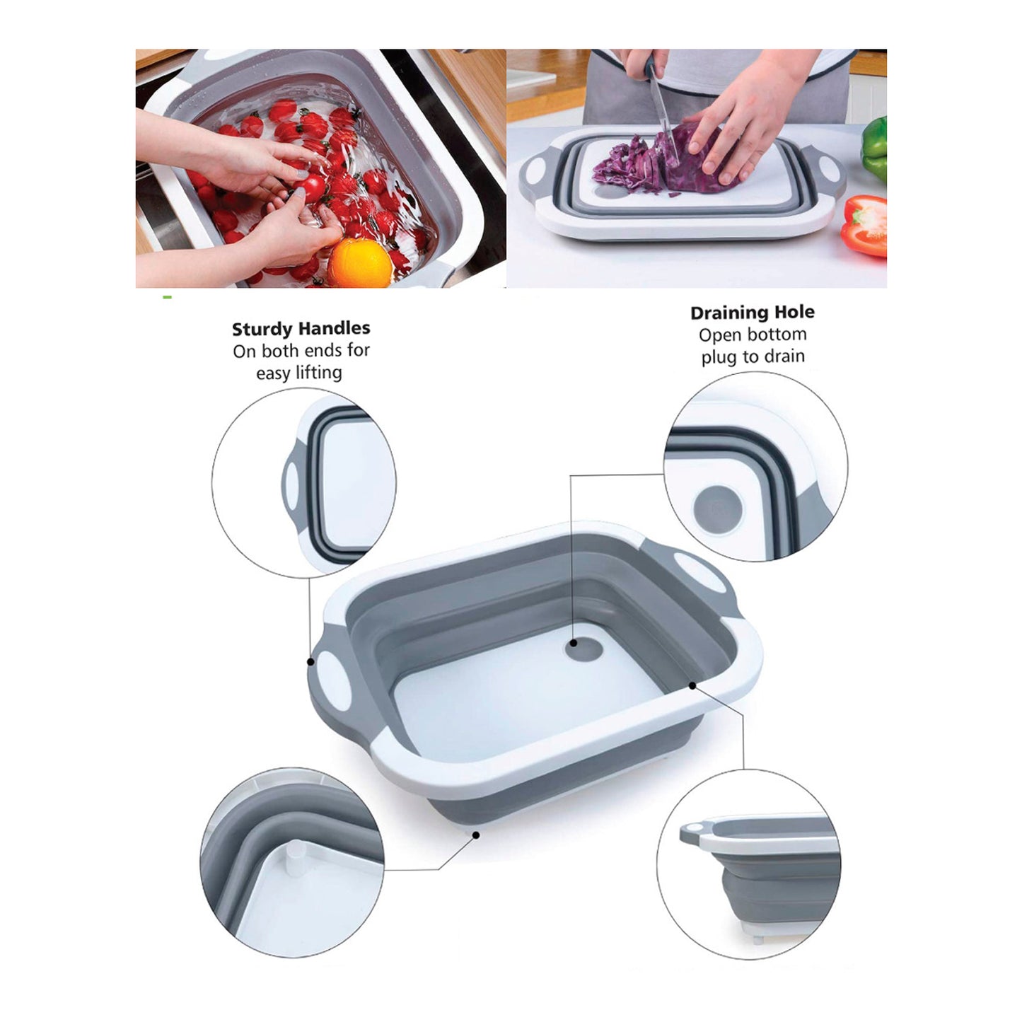 Home Innovation Multi-Function Collapsible Cutting Board