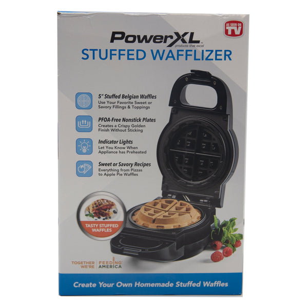 PowerXL Wafflizer 7 Family Sized Stuffed Waffle Maker Black