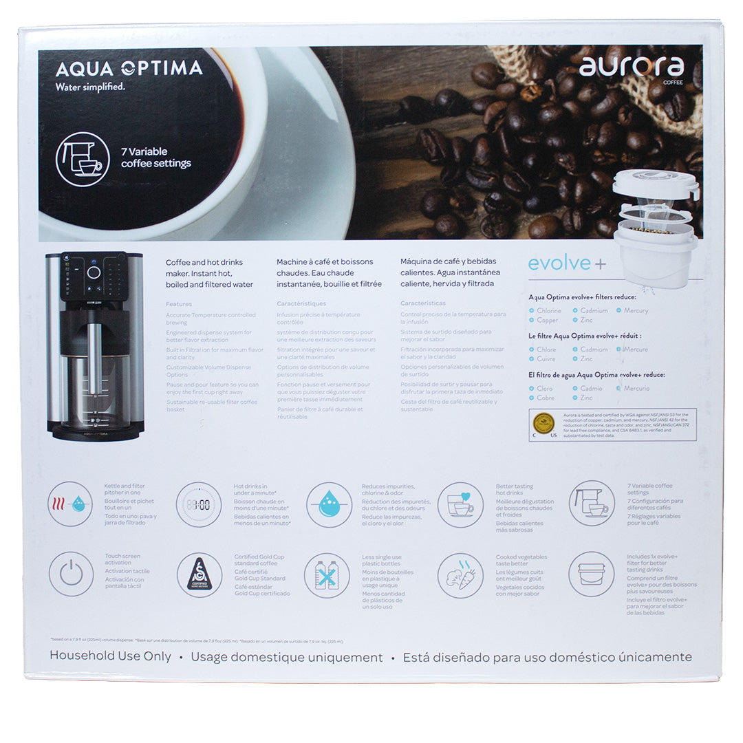NEW Aqua Optima Aurora 10-Cup Coffee Maker ACE002 SCA Certified