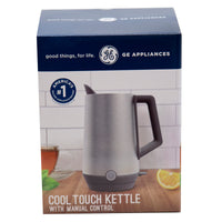 GE Electric Kettle | 6 Cup Capacity | Manual Temperature Control | Double-Wall Insulation Keeps Tea Hot on Inside & Cool on Outside | Countertop Kitchen Essentials