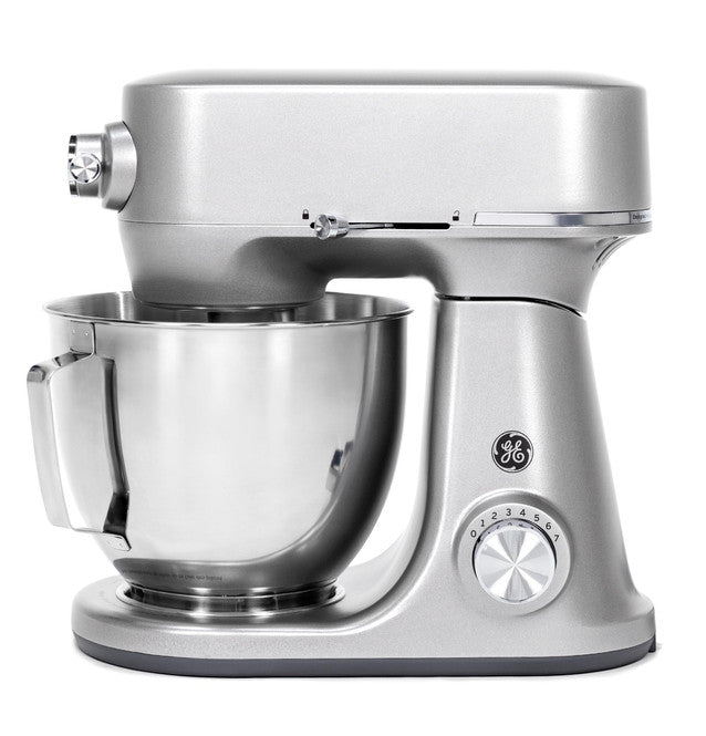 GE Tilt-Head Stand Mixer - Powerful 350W Motor, 5.3-Qt Bowl, Steelhead Silver