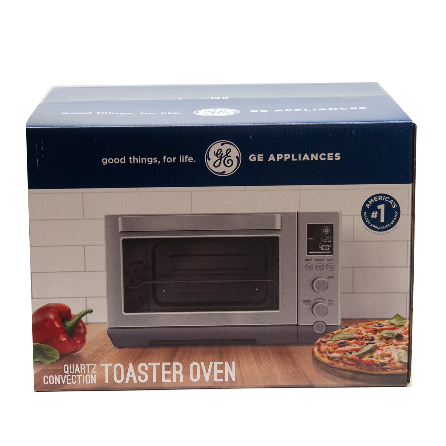 GE Quartz 6-Slice Stainless Steel Toaster Oven with Convection Bake – Fast & Even Cooking