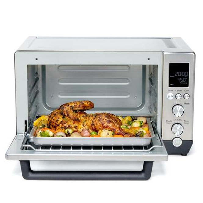 GE Quartz 6-Slice Stainless Steel Toaster Oven with Convection Bake – Fast & Even Cooking