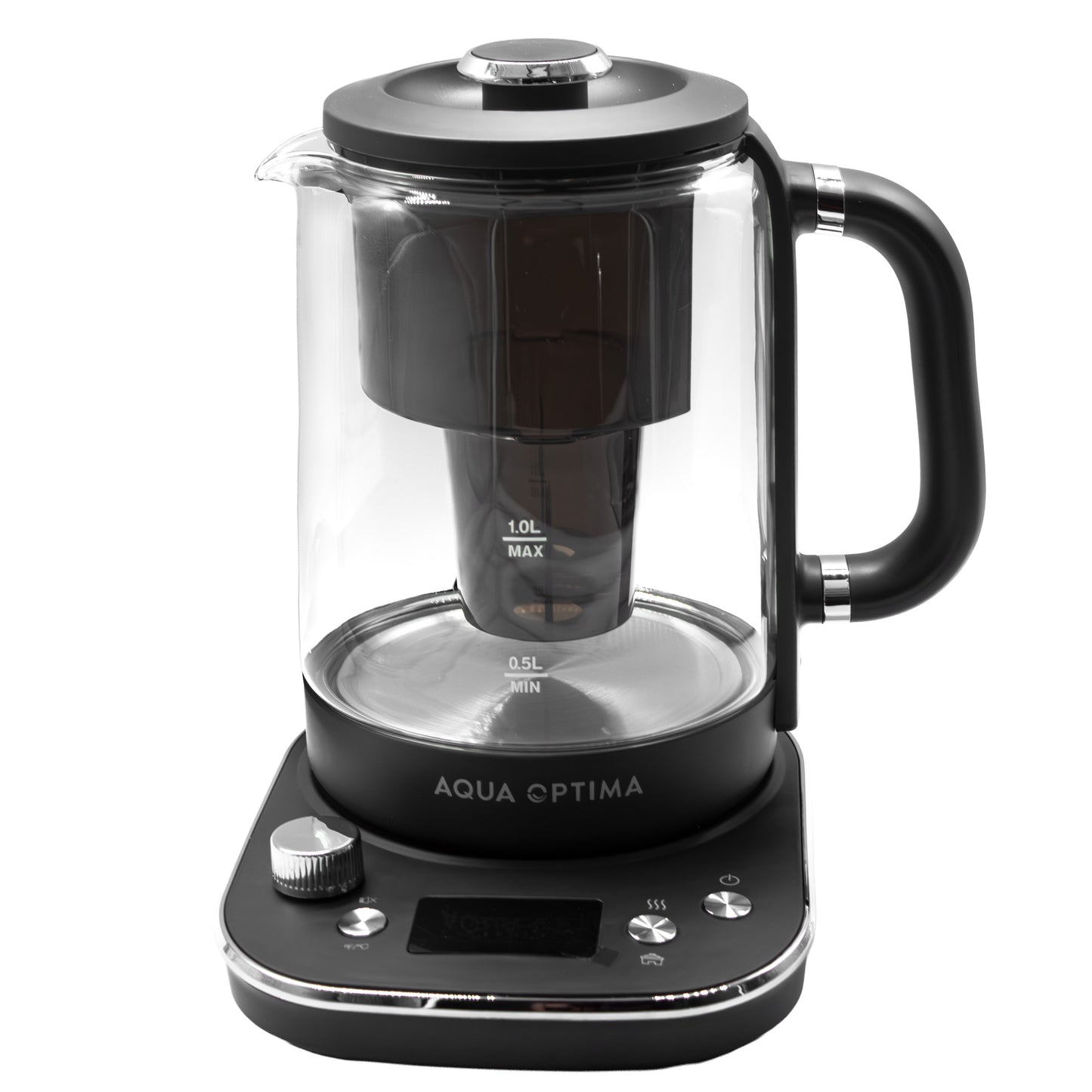 Aqua Optima KT3000 Electric Kettle 1.7L Variable Temp Filtered Black Fast Boil
