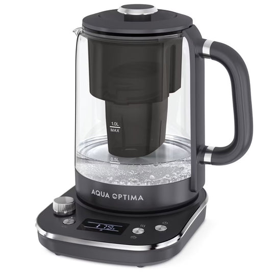 Aqua Optima KT3000 Electric Kettle 1.7L Variable Temp Filtered Black Fast Boil