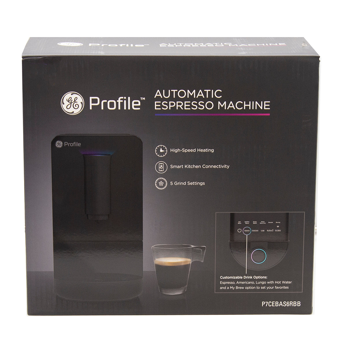 GE Profile Fully Automatic Espresso Machine – Black | No Steam, Sleek Design for Effortless Coffee Brewing at Home