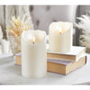 Flameless Candles 2 pc Set Ivory -Textured wax