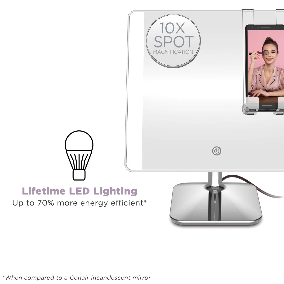 NEW Conair Social Media LED Makeup Mirror - Dimmable Lighted Vanity