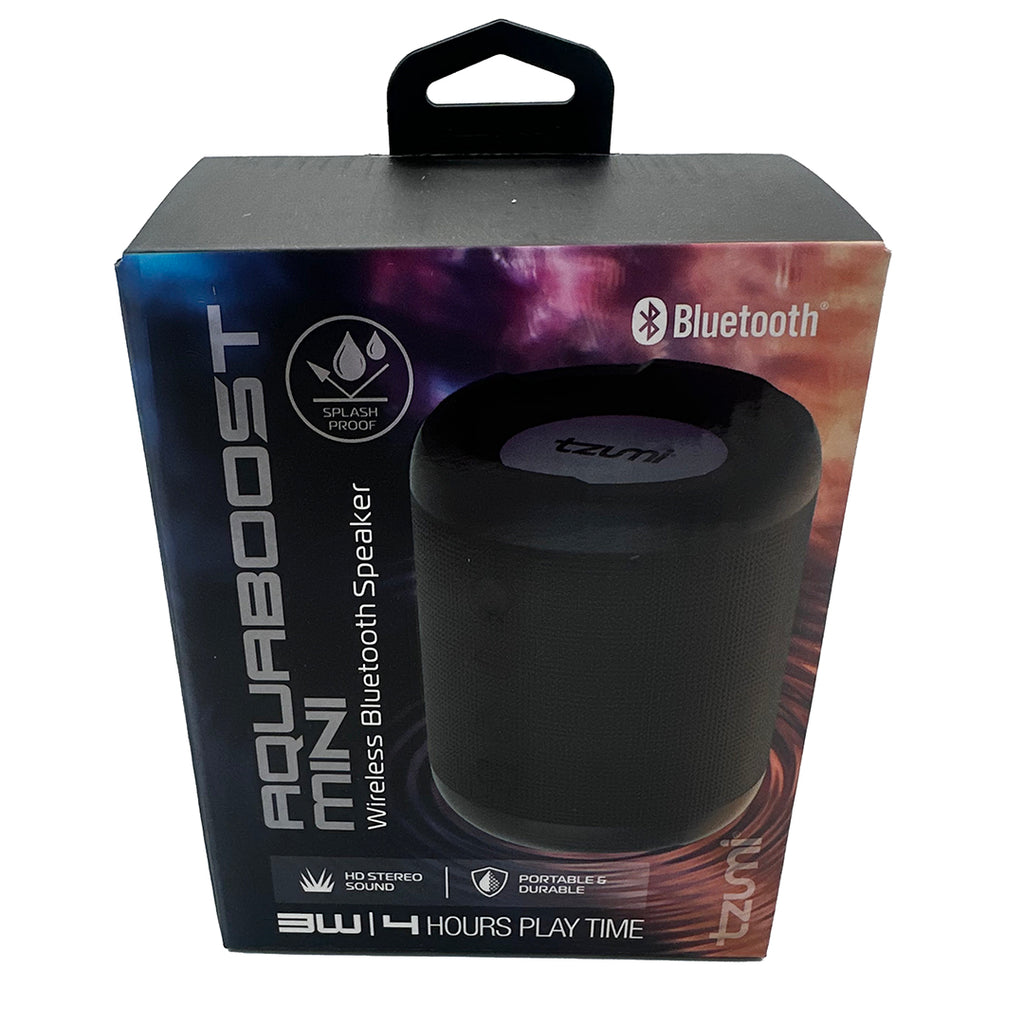 Tzumi AquaBoost Mini Portable Bluetooth Speaker, Water-Resistant
