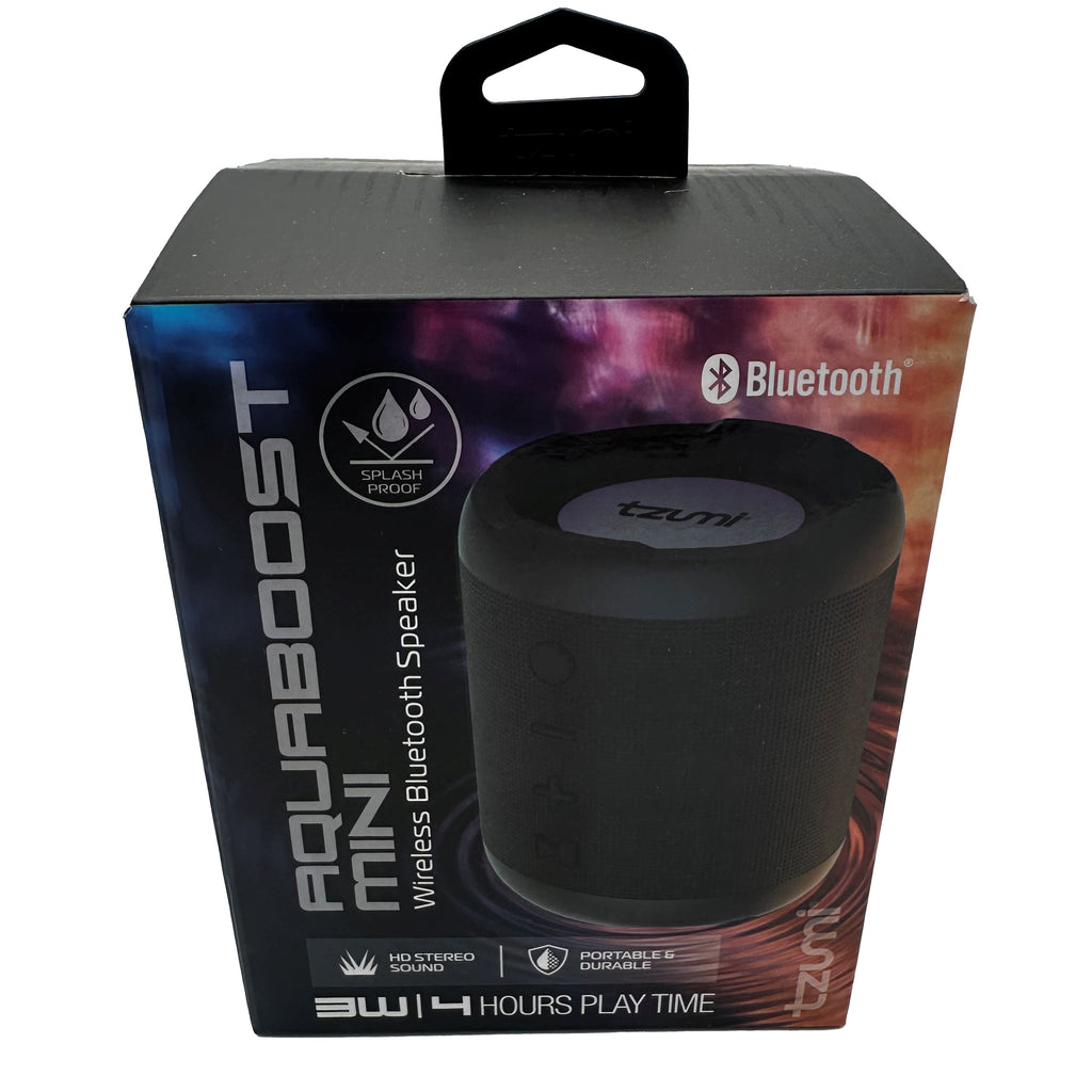 Tzumi AquaBoost Mini Portable Bluetooth Speaker, Water-Resistant