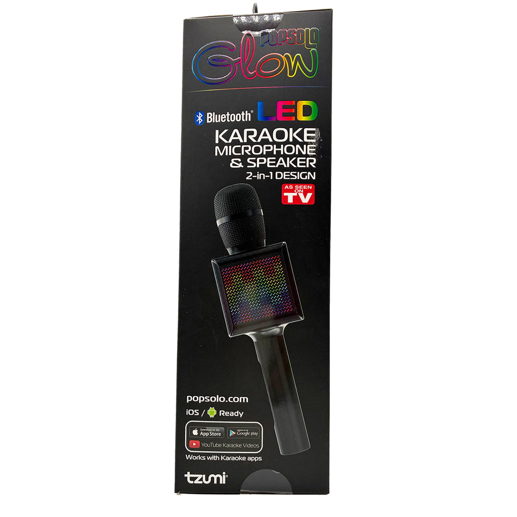 Tzumi PopSolo Glow Bluetooth Karaoke Microphone & Speaker, LED