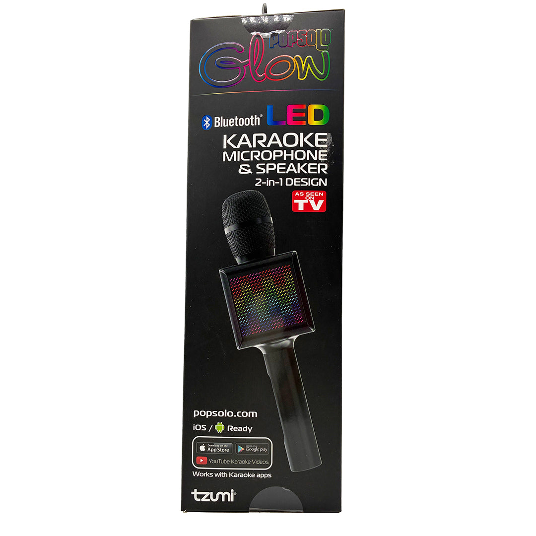 Tzumi PopSolo Glow Bluetooth Karaoke Microphone & Speaker, LED