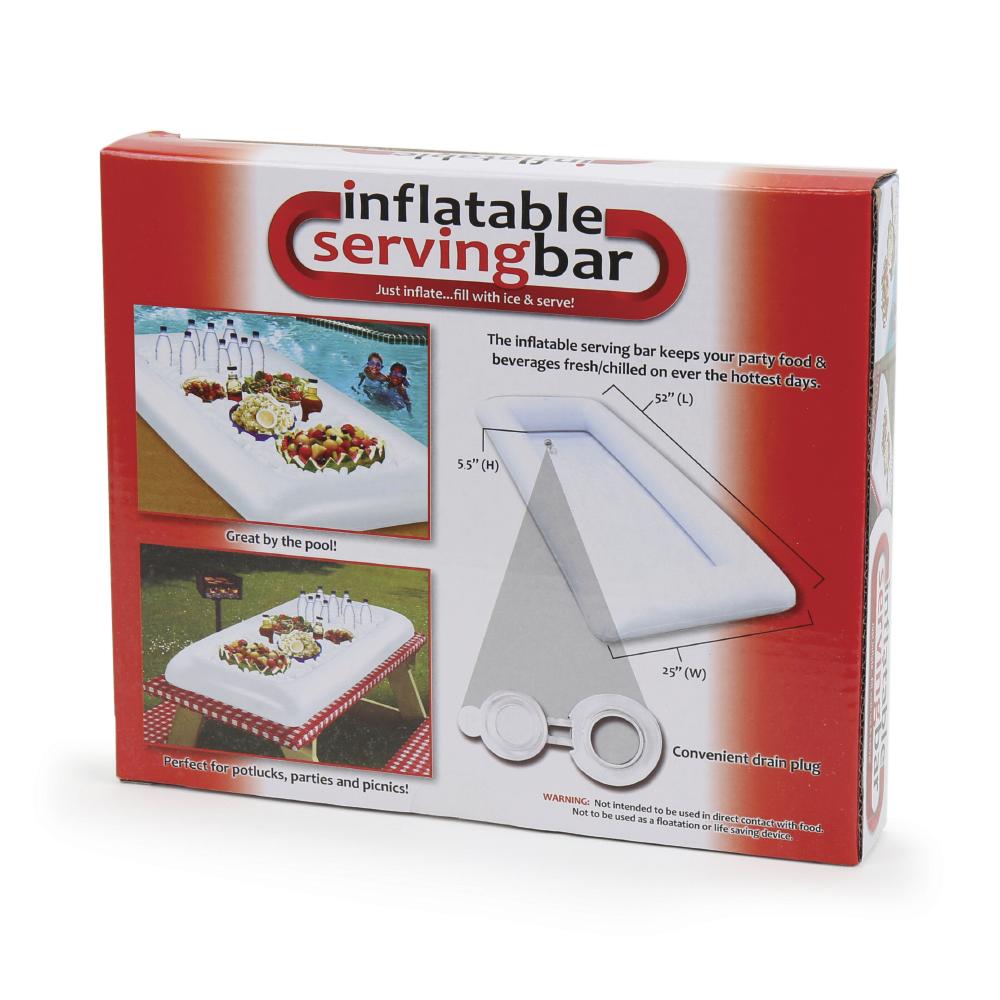 Inflatable Party Serving Bar & Ice Cooler with Drain Plug