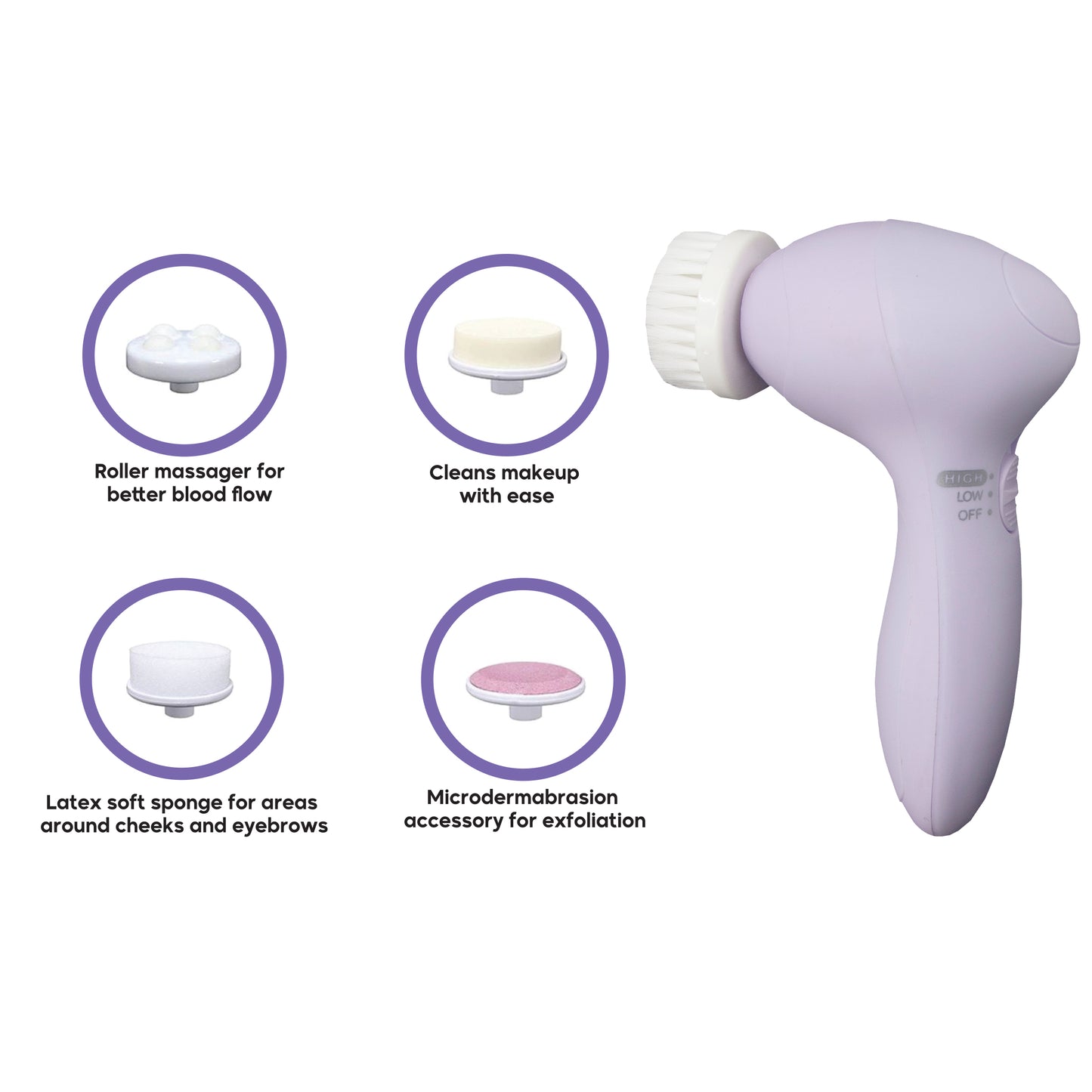 Elphia Beauty 5-in-1 Facial Cleansing Brush