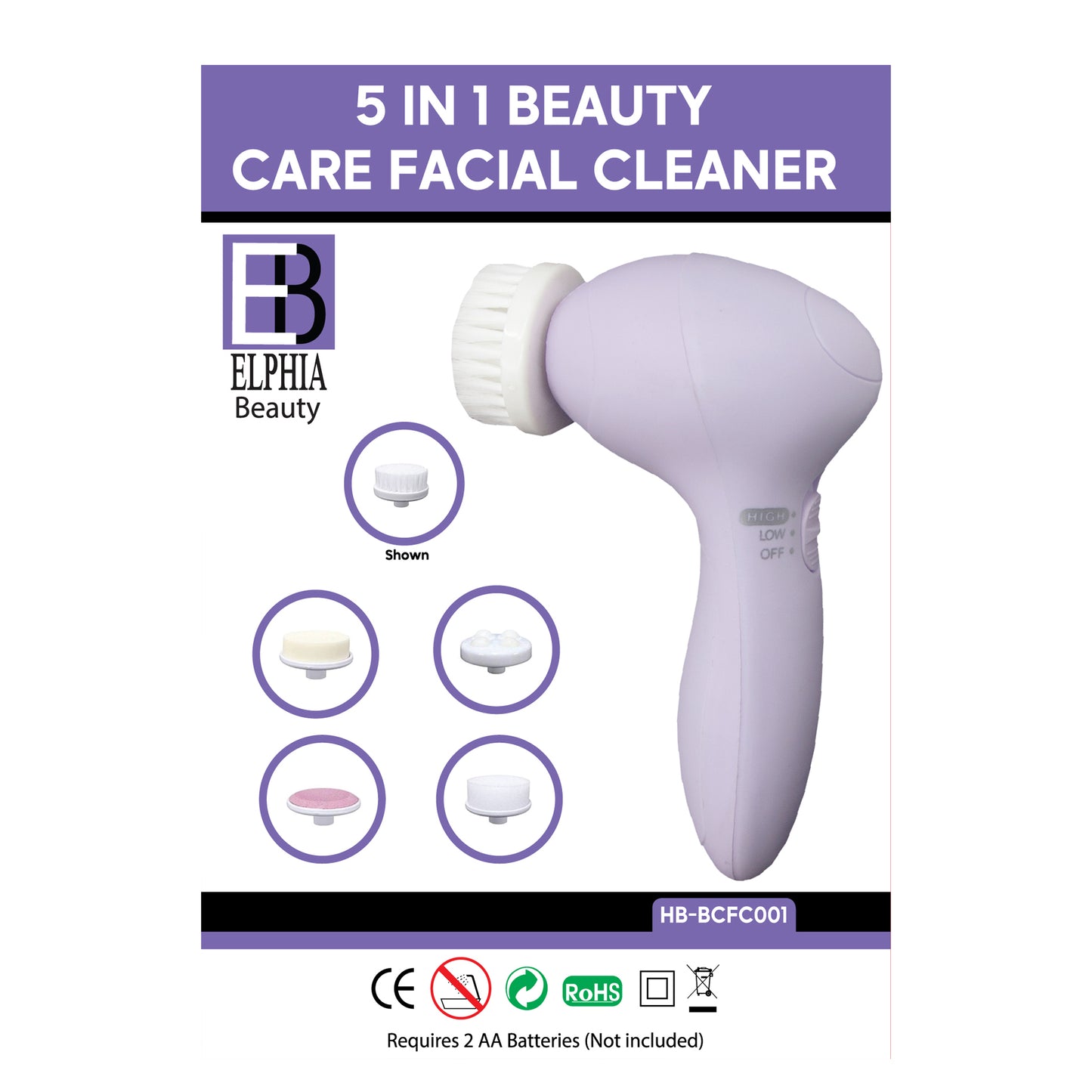 Elphia Beauty 5-in-1 Facial Cleansing Brush