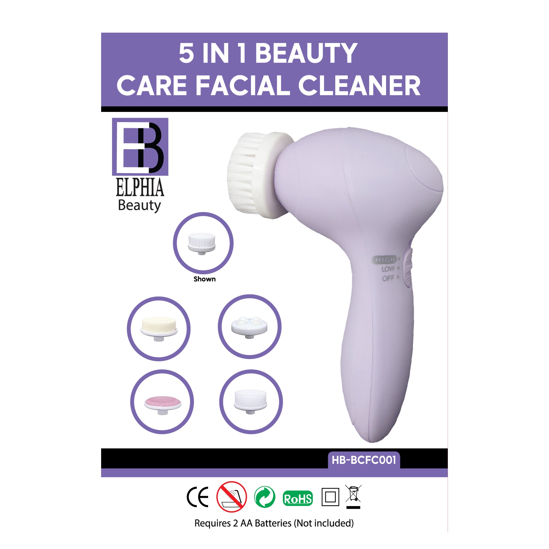 Elphia Beauty 5-in-1 Facial Cleansing Brush