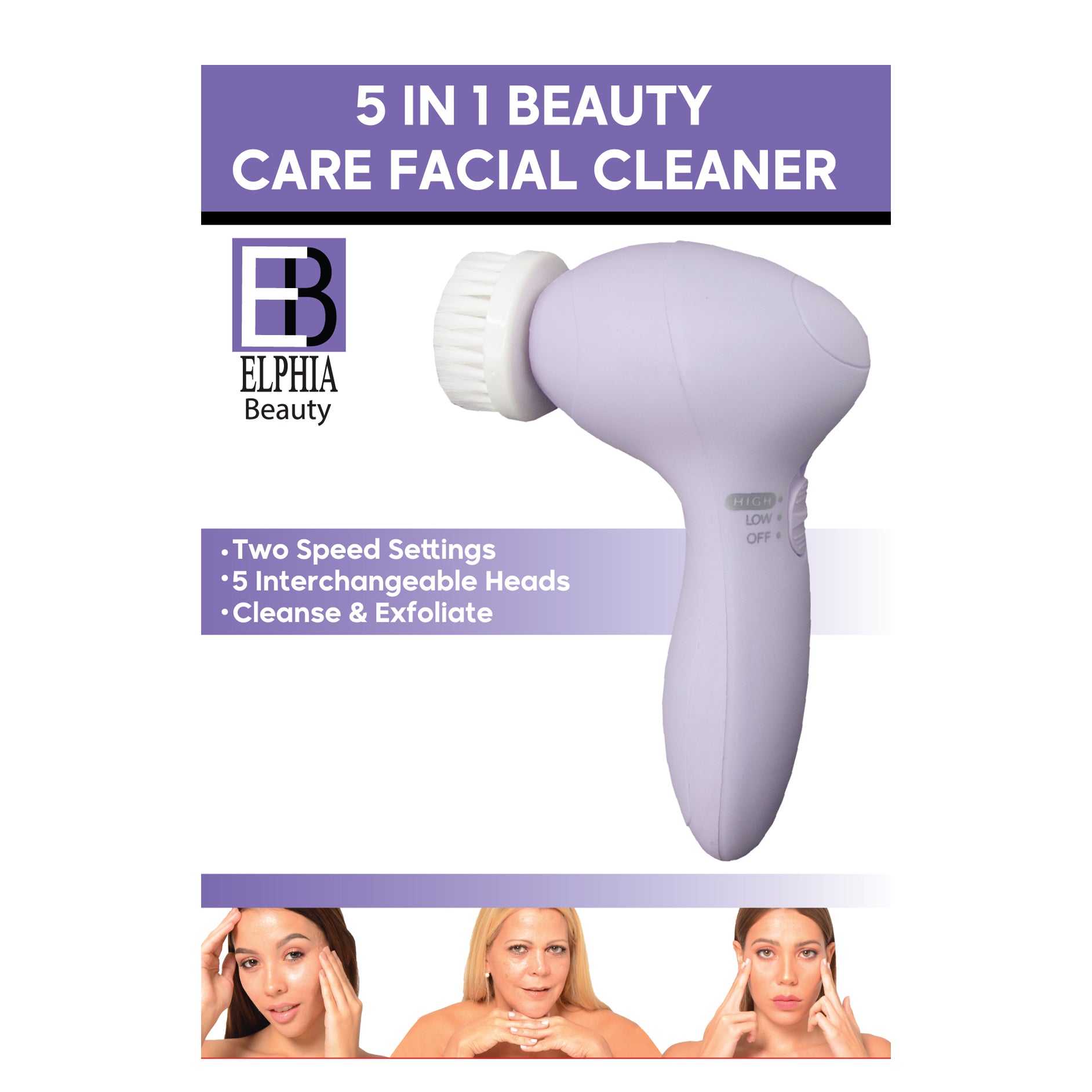 Elphia Beauty 5-in-1 Facial Cleansing Brush