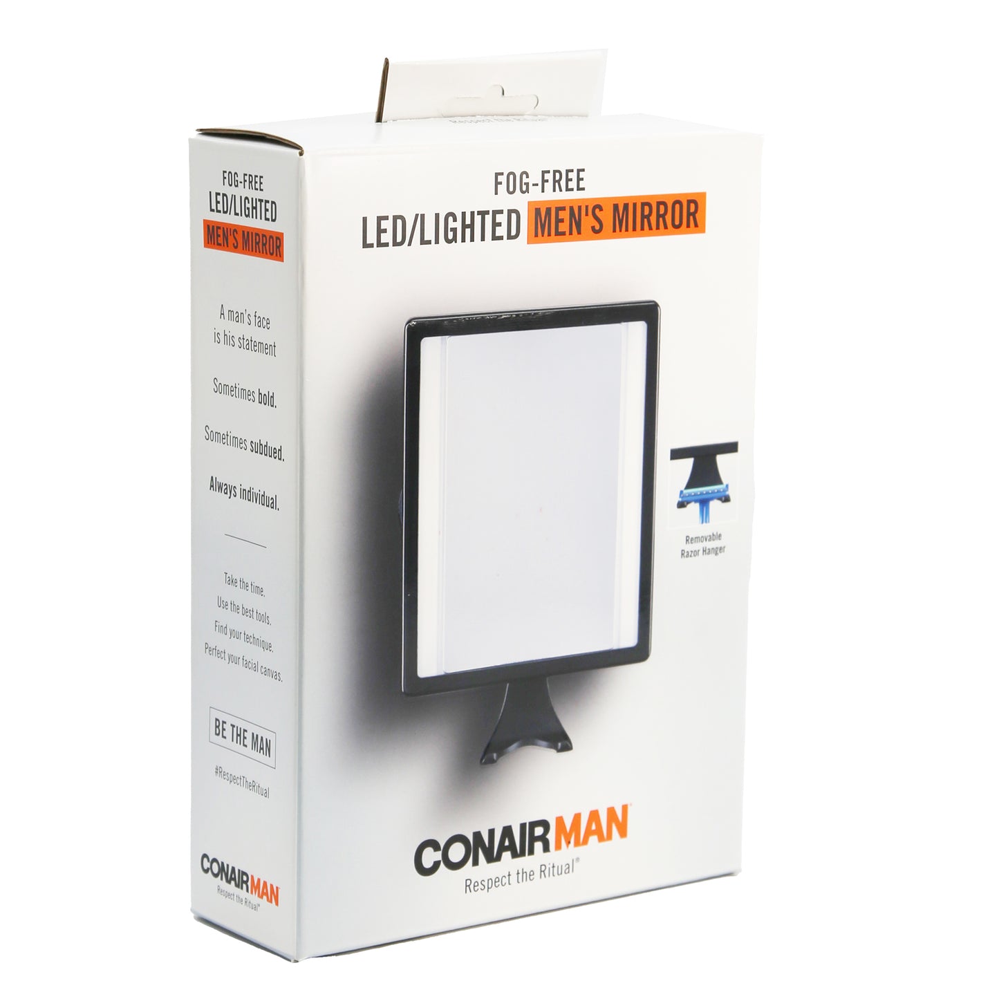 ConairMan Fogless LED Shower Mirror – 2X Magnification Anti-Fog Shaving Mirror for Bathroom
