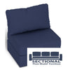 Floor Model Sectional  Covers Navy Twill/ Bundle - Seat-Storage-Side