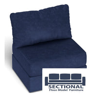 Floor Model Sapphire Navy Corded Velvet Storage Seat Cover