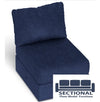 Sectional Floor Model Seat Cover Set: Midnight Navy Corded Velvet
