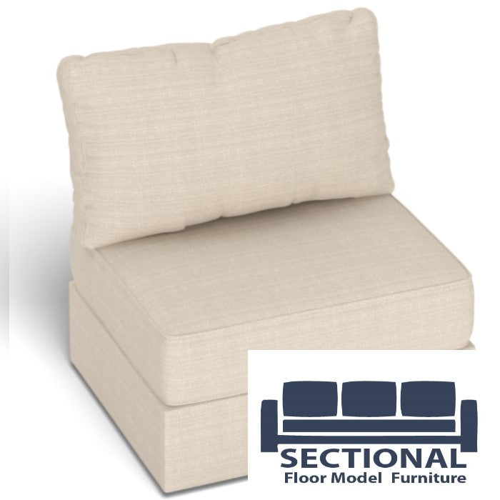 Sectional Seashell Solid Poly Linen Storage Seat Cover - Floor Model