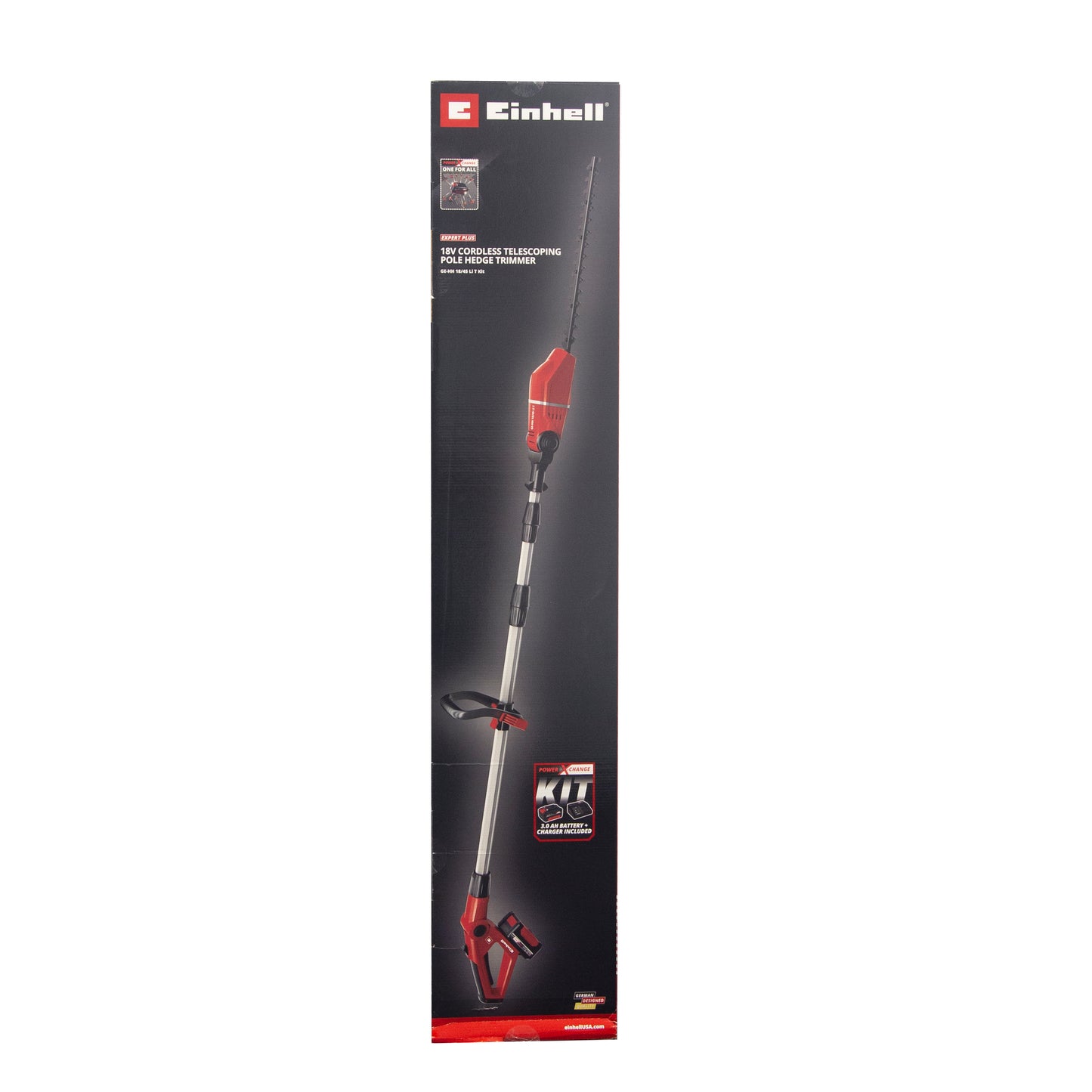 Einhell 18V Cordless Telescopic Hedge trimmer Kit 3.0ah Power x Charger