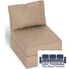 Floor Model Sectional  Taupe Combed Chenille Deep Seat Cover
