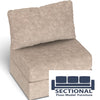 Floor Model Sectional Bundle Insert + Covers  Venetian Taupe Corded Velvet / 2 Deep storage insert - Seat cushion insert