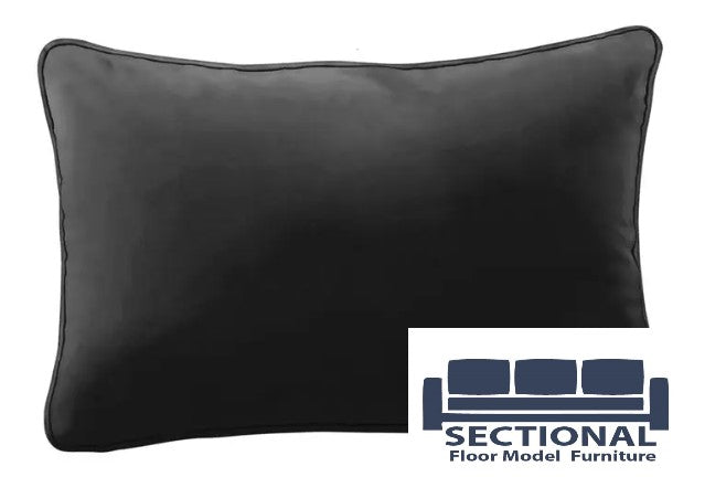 Sectional Back Pillow Cover: Black Padded Velvet- Floor Model