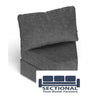 Floor Model Charcoal Grey Corded Velvet Wedge Seat Cover
