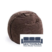 Sectional City Beanbag Cover: Chocolate Padded Velvet- Floor Model