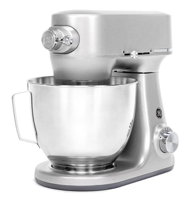 GE Tilt-Head Stand Mixer - Powerful 350W Motor, 5.3-Qt Bowl, Steelhead Silver