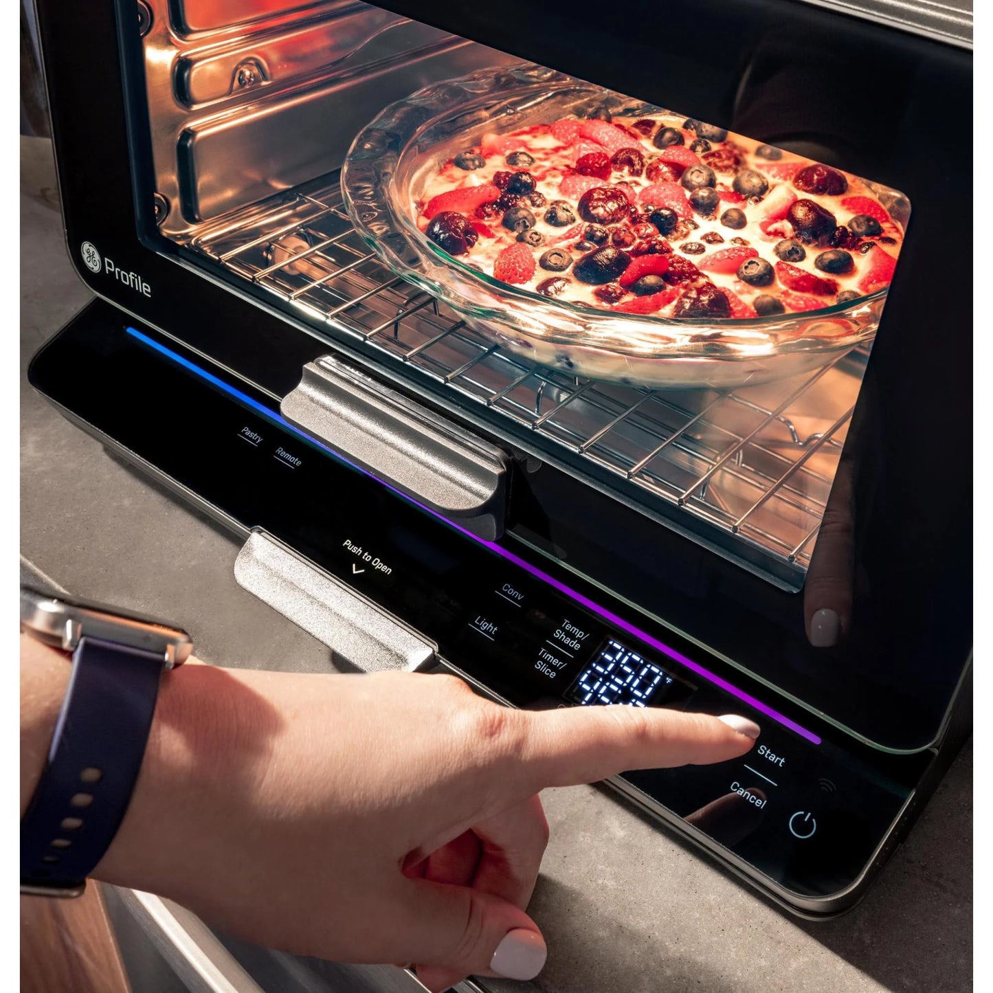 GE Profile Smart Countertop Oven – 11-in-1 No Preheat, Air Fry, Roast, WiFi Connected, Black