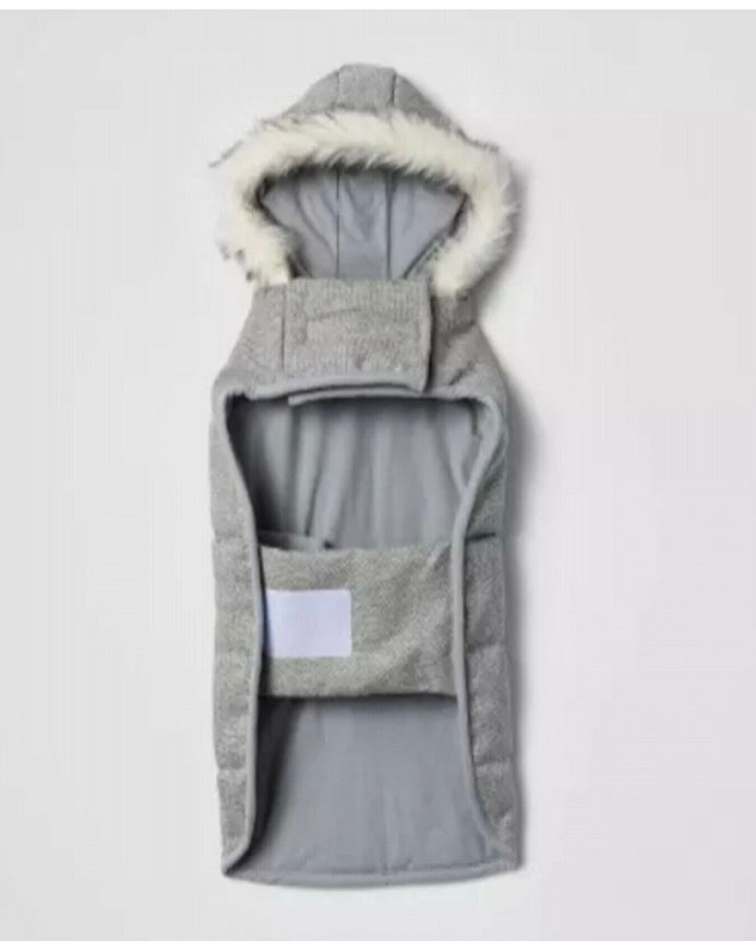 NEW Boots & Barkley XS Gray Tweed Dog Puffer Jacket Coat
