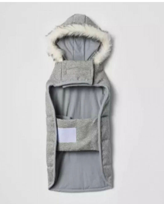 NEW Boots & Barkley XS Gray Tweed Dog Puffer Jacket Coat