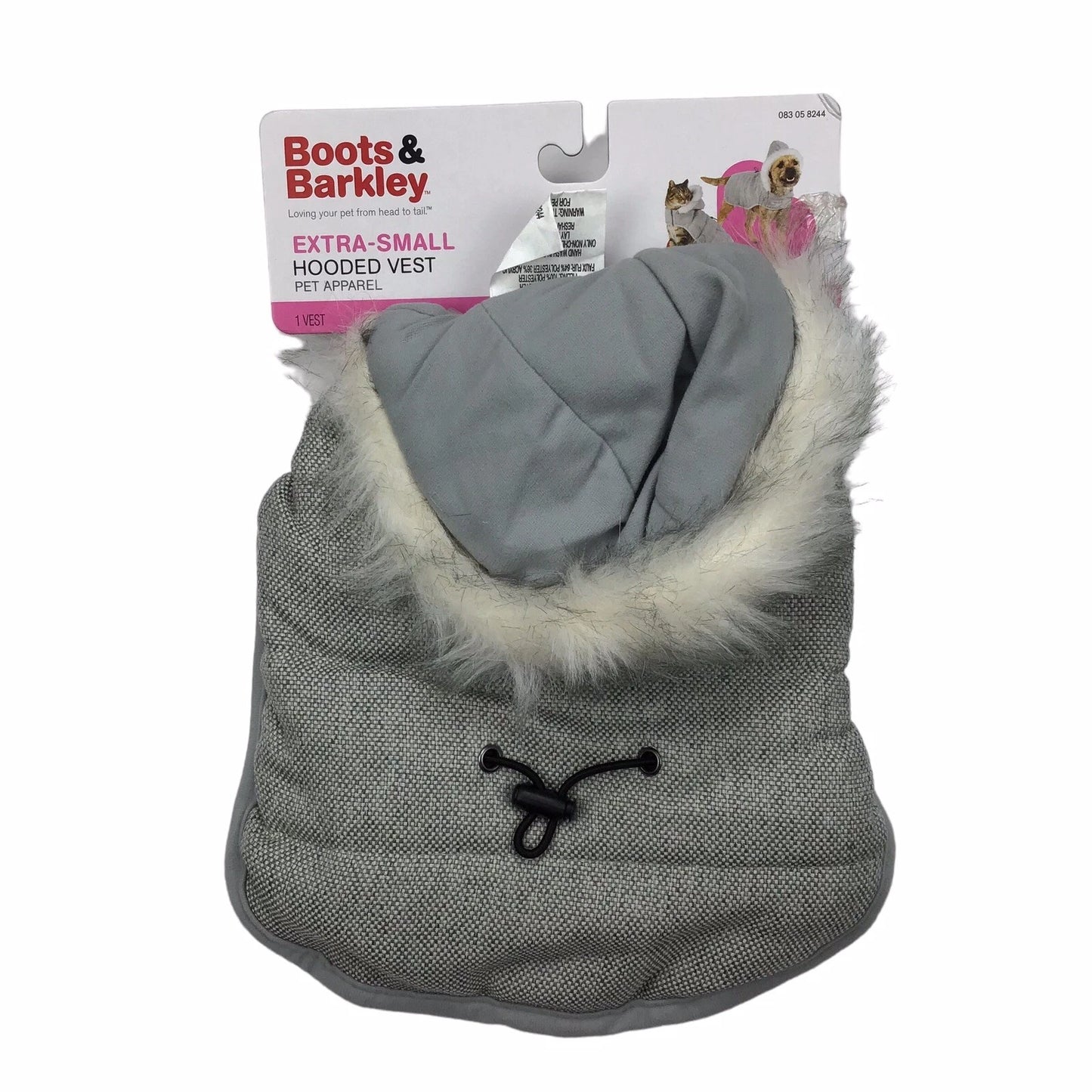 NEW Boots & Barkley XS Gray Tweed Dog Puffer Jacket Coat