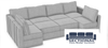 Sectional Floor Model Couch 8 Seats/ 8 Sides with Covers Tonal Sterling Luxe Chenille