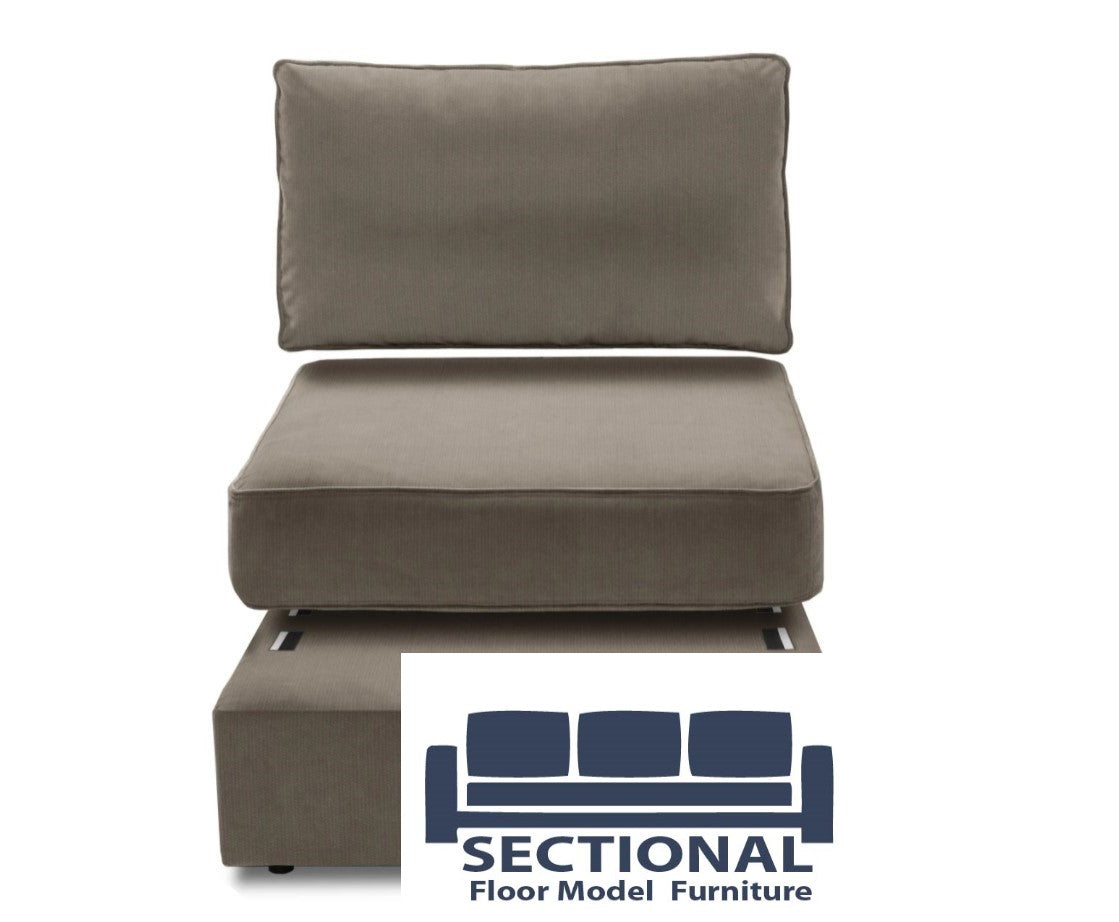 Floor Model Taupe Combed Chenille Storage Seat Cover