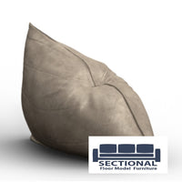 Sectional Pillow Beanbag Cover: Taupe Padded Velvet