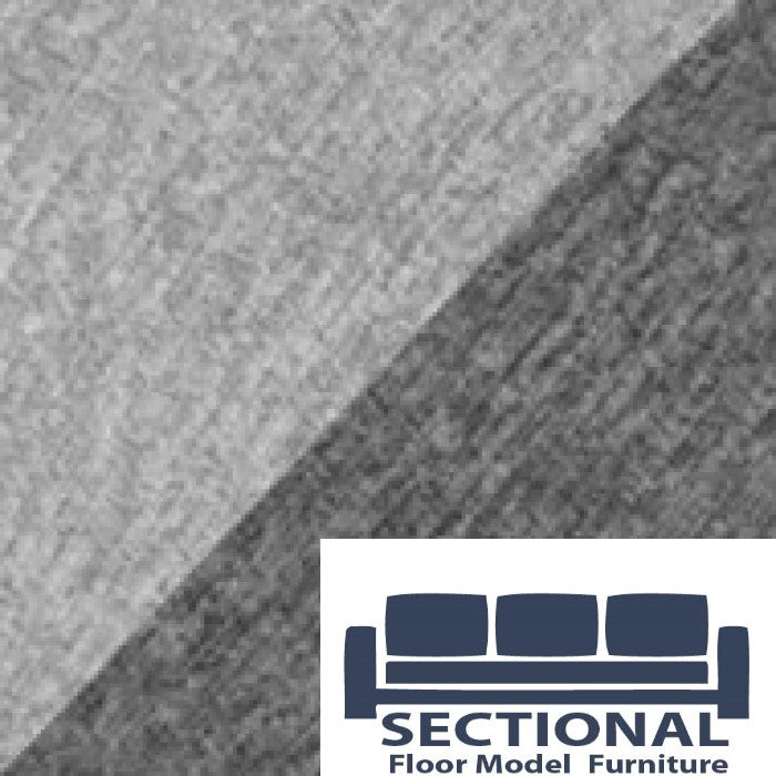 Sectional Floor Model 2 Deep side inserts with tonal sterling luxe chenille covers
