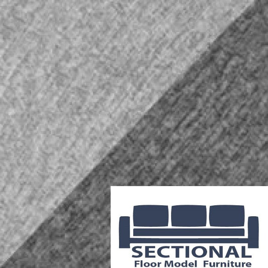 Sectional Floor Model 2 Deep side inserts with tonal sterling luxe chenille covers