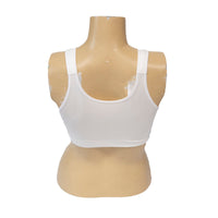 Genie Bra Women's Seamless Zip Front Bra White, Small