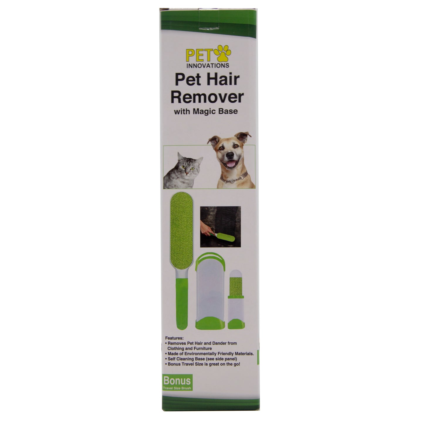 Pet Hair Lint Brush Set W/ Self Cleaning Base Material