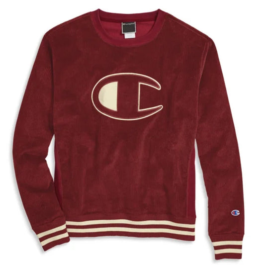 Champion Life Corduroy Crew, C Logo (Cherry Pie) - Large