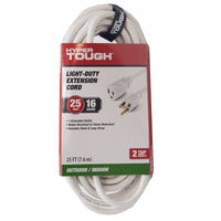 Hyper Tough Light Duty Extension Cords 25 ft 16 Gauge Outdoor / Indoor - White